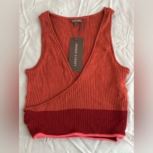 Savage X Fenty Red and Orange Wrap Tank Top